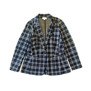 Loft Outlet Black and White Plaid Blazer Jacket